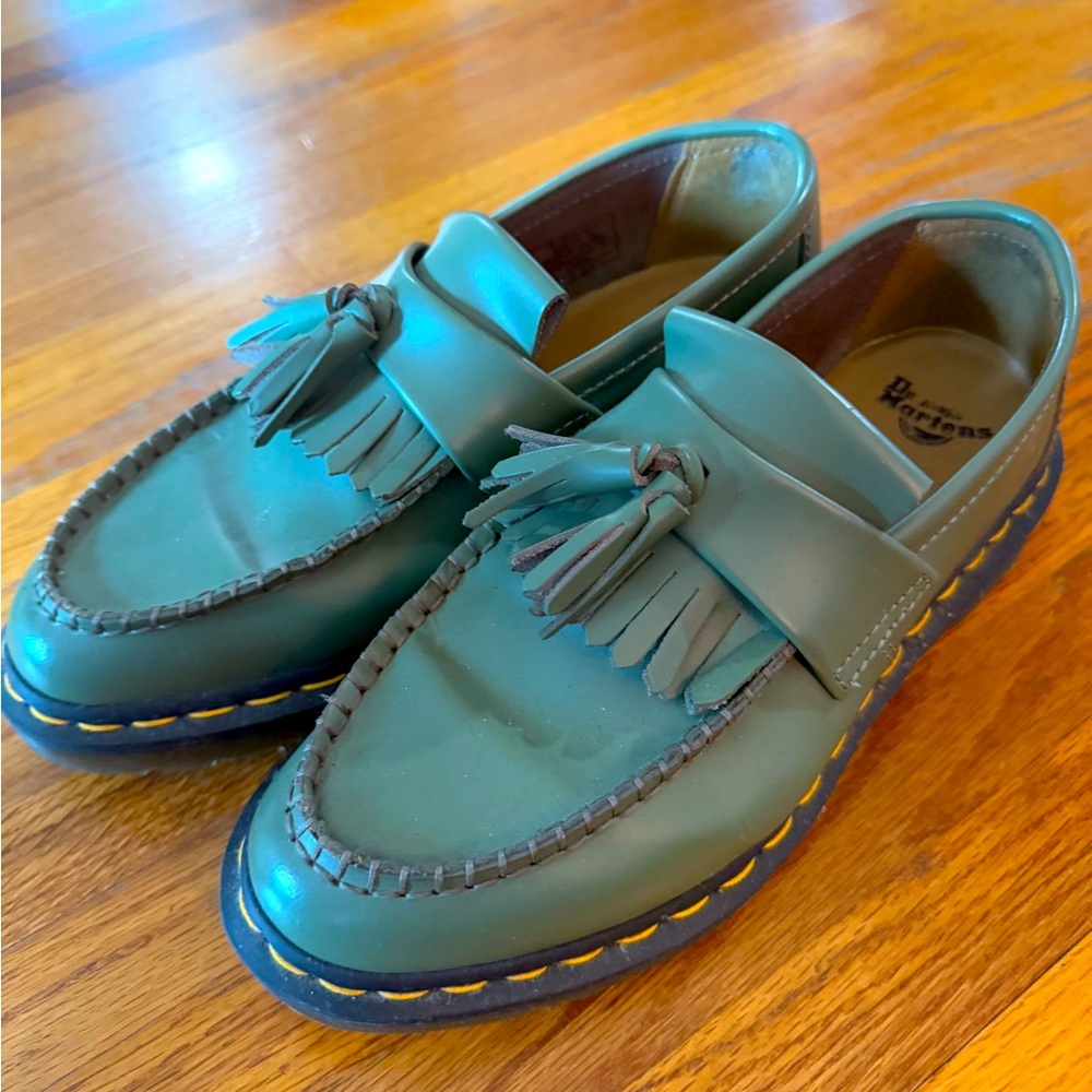Olive green Doc Marten Loafers